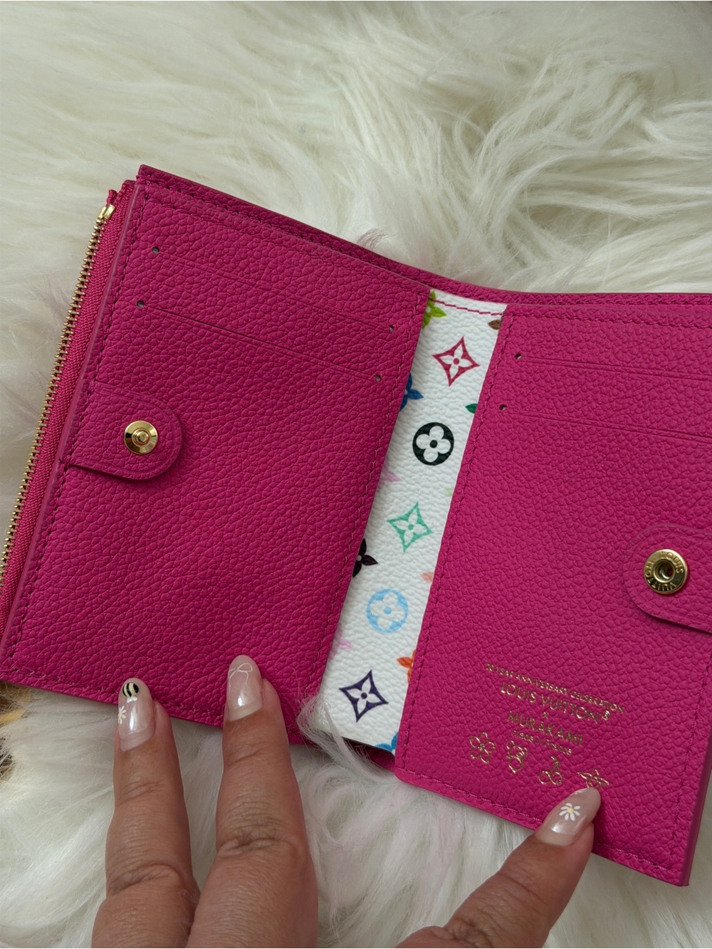 BNIB AUTH Louis Vuitton LV x TM Takashi Murakami Lisa Wallet Kawaii Pink - Picture 4 of 7